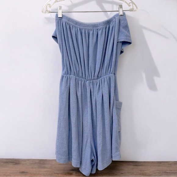 Vintage Terrycloth Gloria’s Fashions Women’s Blue Romper Size Large Made in USA - Picture 2 of 4